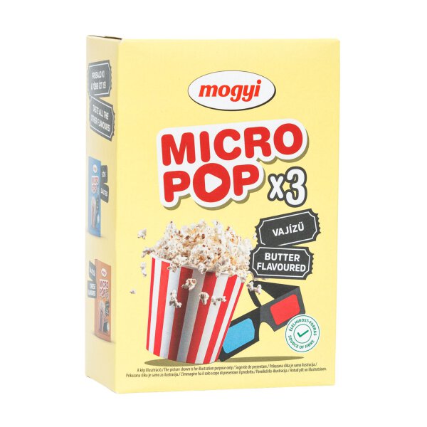 Mogyi Micro Pop mit Buttergeschmack 3x100gr