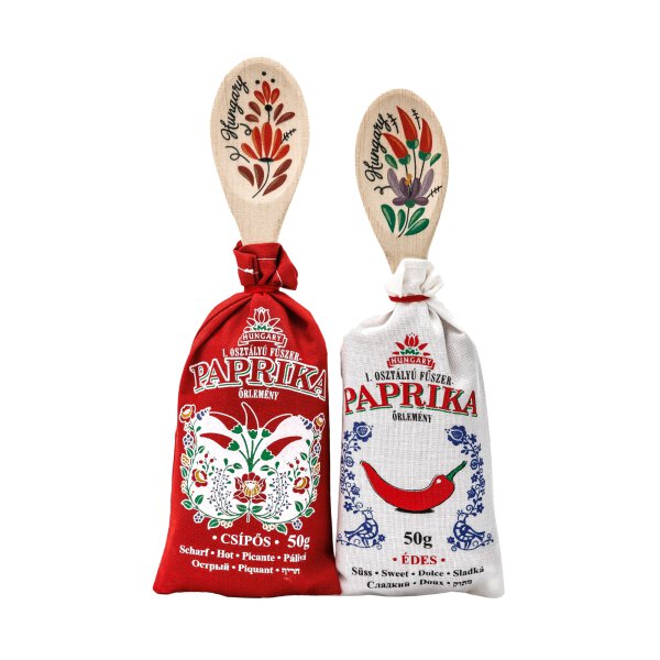 Chili Trade Paprikapulver mit Holzlöffel / Füszerpaprika Örlemeny Fakanallal 2 x 50g