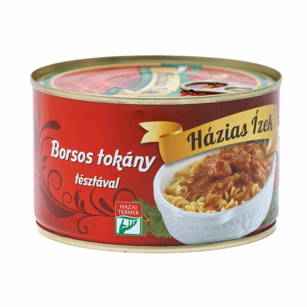 Geschmortes Schweinefleisch mit Pfeffer und Nudelnl / Borsos Tokany tesztaval 400 g / Hazias Izek /