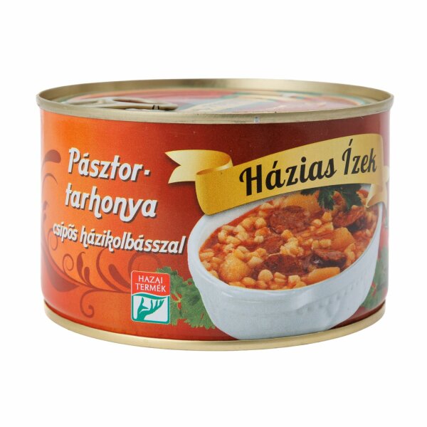 Eiergraupen mit Kartoffeln und scharfer Wurst / Pasztortarhonya Csipös Hazikolbasszal 400 g / Hazias Izek /