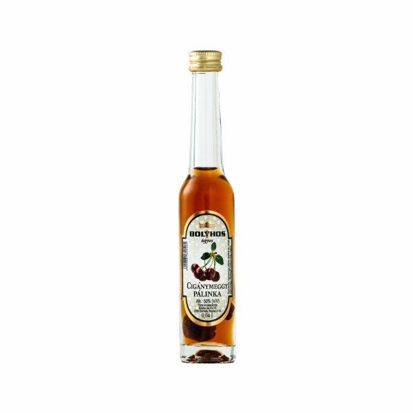 Bolyhos Sauerkirsche / Ciganymeggy palinka 50 % 0,04 l Platin Flasche