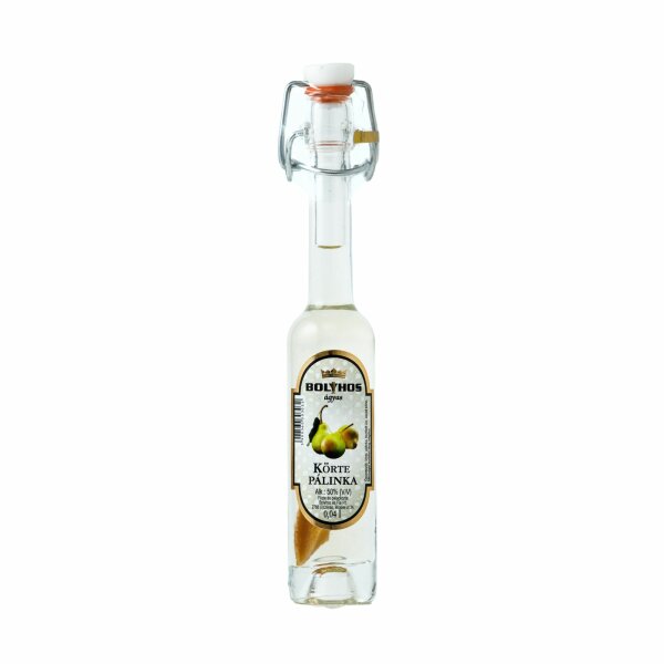 Bolyhos Birne / Körte Palinka 50% 0,04 l Platin Bügelflasche