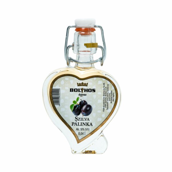 Bolyhos Pflaumen / Szilva palinka 50% 0,04 l Herz Bügelflasche