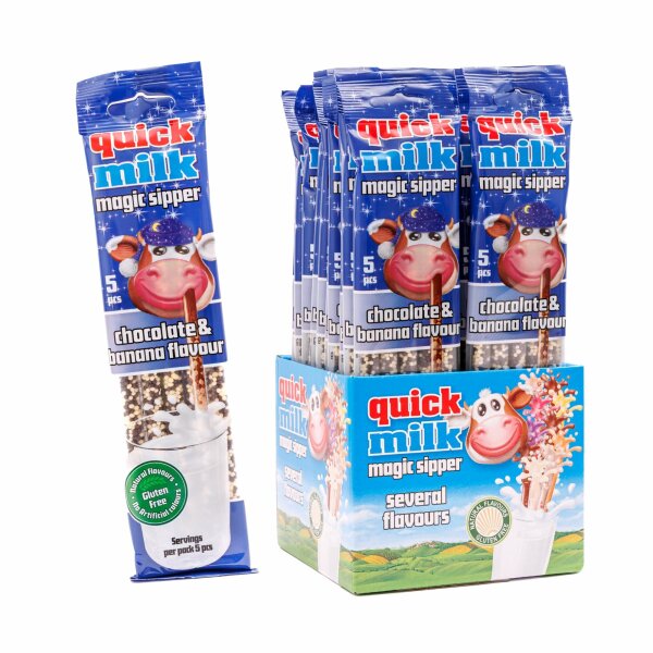 Quick Milk Trinkhalme Schoko-Banane 5 x 6 g
