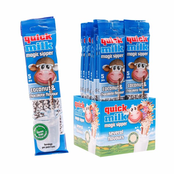 Quick Milk Trinkhalme Schoko-Kokos 5 x 6 g