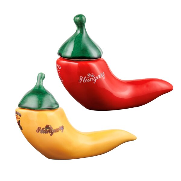 Mildes Paprikapulver in Keramik-Spitzpaprika / Csemege füszerpaprika örlemeny keramia paprikaban 50 g / Chili Trade /