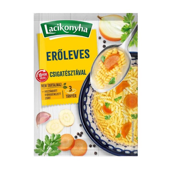 Kraftbrühe mit "Schneckenhaus"-Nudeln / Eröleves Csigatesztaval 63 g / Lacikonyha /