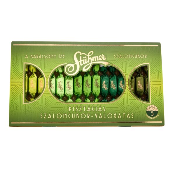 Stühmer Pisztáciás Szaloncukor Válogatás / Weihnatsbonbons mit Pistazien Sorten 170 g
