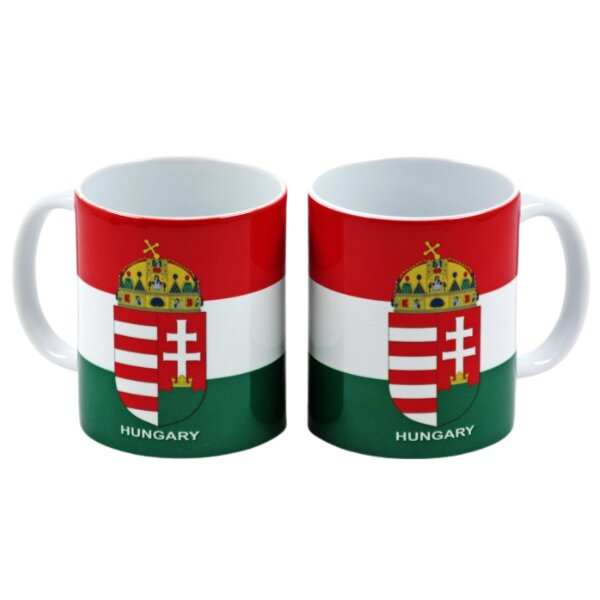 Keramikbecher mit ungarischem Wappen